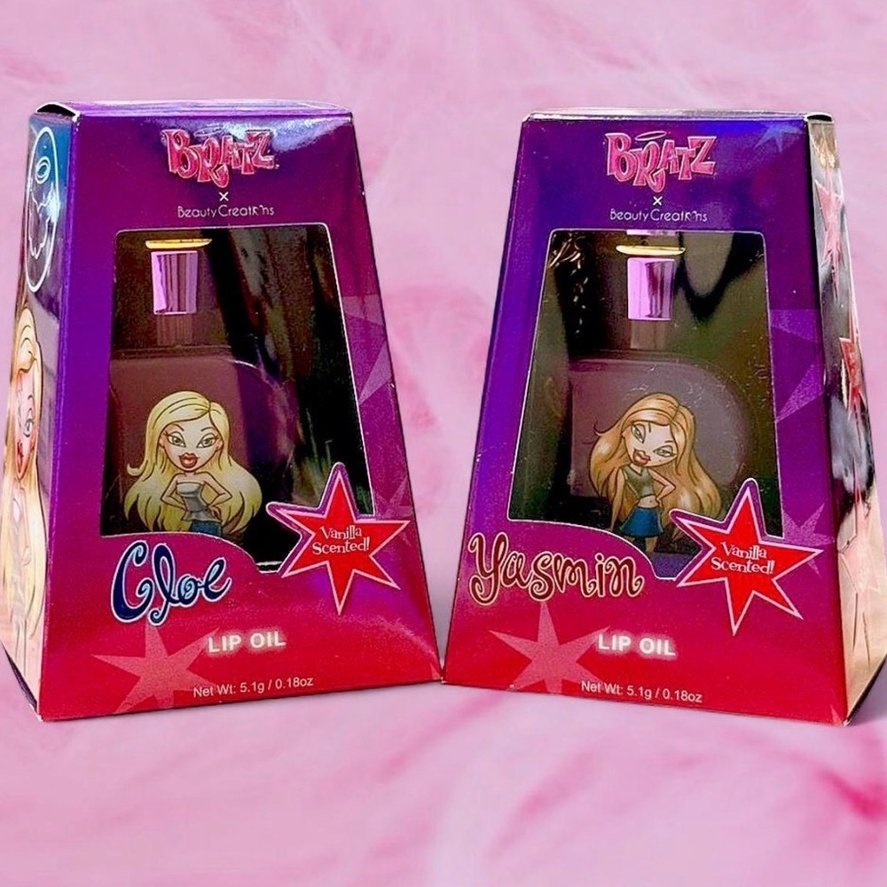 BRATZ X Beauty Creations Yasmin & Chloe Vanilla Scented Lip Oil New In Box 2 pk